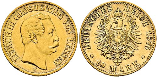 Ludwig III. 1848-1877 - 10 Mark ... 