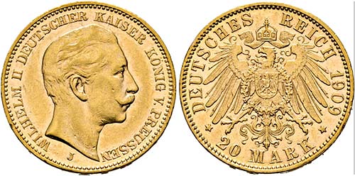 Wilhelm II. 1888-1918 - 20 Mark ... 