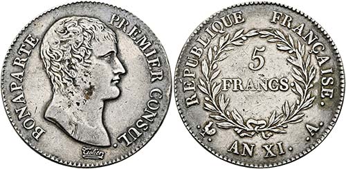 Napoleon I. als Konsul - 5 Francs ... 