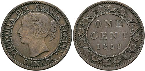 Victoria 1837-1901 - Cent 1858  ... 