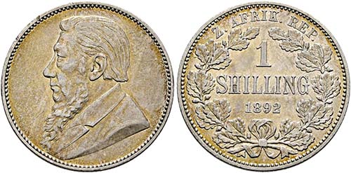 SÜDAFRIKA - Shilling 1892 winz. ... 