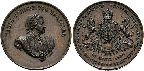 Georg V. 1851-1866 - AE-Medaille ... 