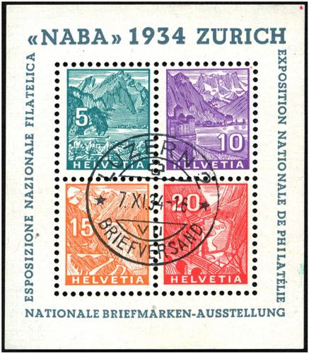 SCHWEIZ - ʘ,   1934 NABA-Block ... 