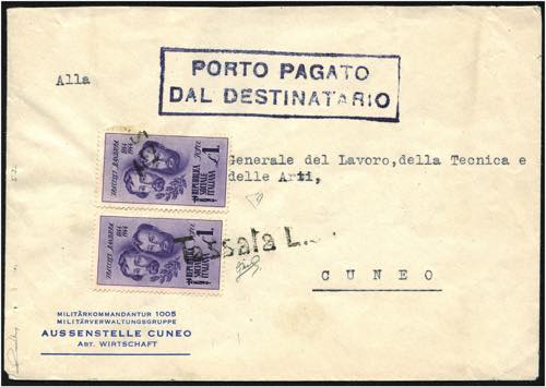 ITALIEN - ⌂,   1945 Unfrankiert ... 