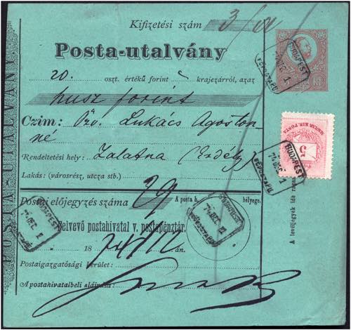 UNGARN - ⌂,   1874 Postanweisung ... 