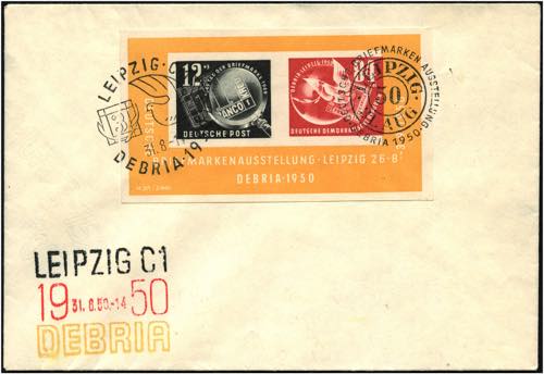 DDR - ⌂,   1950 DEBRIA - Block ... 