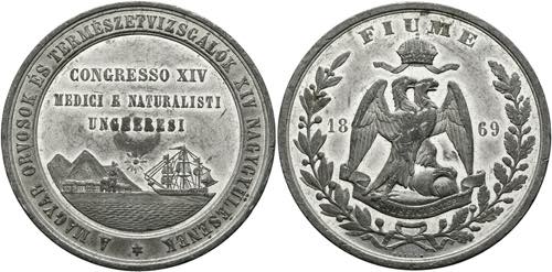 Fiume - Zinnmedaille (50mm) 1869 ... 