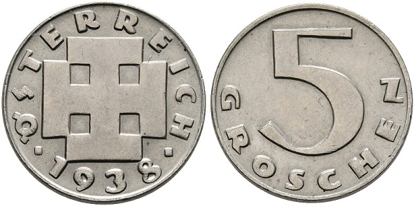 1. Republik 1918-1938 - 5 Groschen ... 