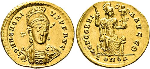 Honorius (393-423) - Solidus (4,46 ... 