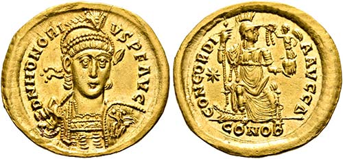 Honorius (393-423) - Solidus (4,35 ... 
