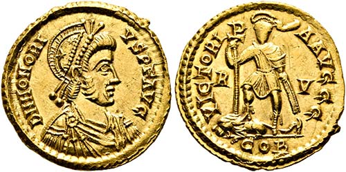 Honorius (393-423) - Solidus (4,49 ... 
