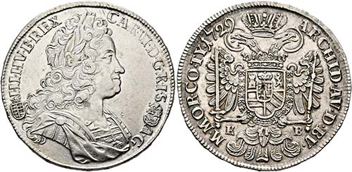 Karl VI. 1711-1740 - Taler 1729 KB ... 