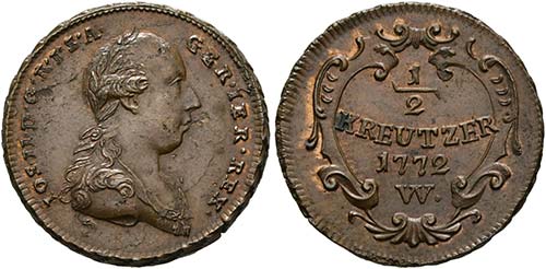 Josef II. 1765-1790 - 1/2 Kreuzer ... 