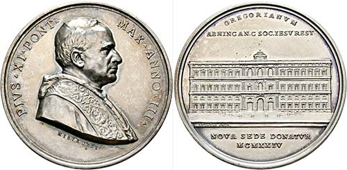 Pius XI. 1922-1939 - AR-Medaille ... 