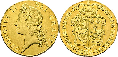 Georg II. 1727-1760 - 5 Guineas ... 