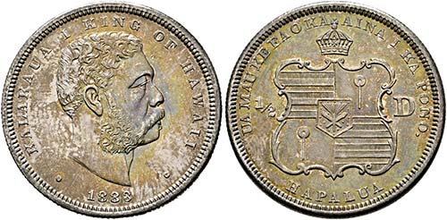 Kalakaua 1874-1891 - 1/2 Dollar ... 