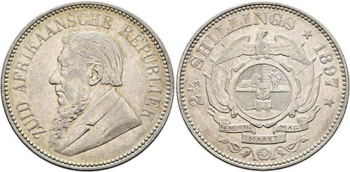 SÜDAFRIKA - 2 1/2 Shillings 1897  ... 