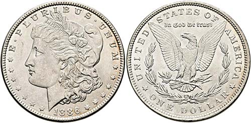 U S A - Dollar 1886 Philadelphia  ... 