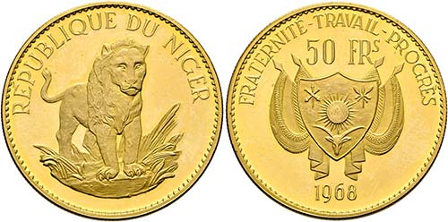 NIGER - 50 Francs (16g) 1968  ... 