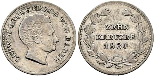 Ludwig I. 1818-1830 - 10 Kreuzer ... 