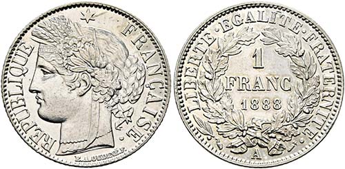 FRANKREICH - Franc 1888 A Paris ... 