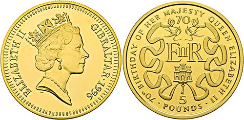Elisabeth II. - 5 Pfund 1996 70. ... 