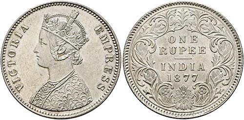 Victoria 1858-1901 - Rupie 1877 ... 