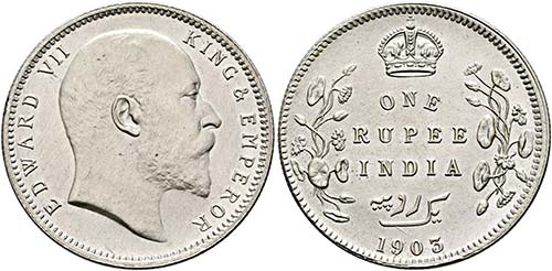 Edward VII. 1901-1910 - Rupie 1903 ... 