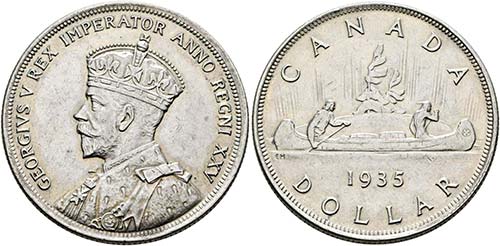 George V. 1910-1936 - Dollar 1935 ... 