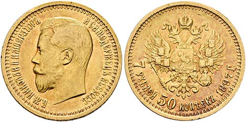 Nikolaus II. 1894-1917 - 7,5 Rubel ... 