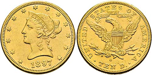U S A - 10 Dollars 1897 O New ... 