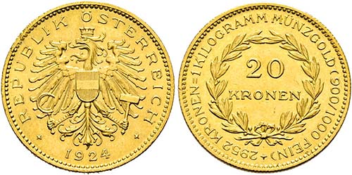 1. Republik 1918-1938 - 20 Kronen ... 