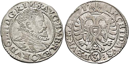 Rudolf II. 1576-1612 - 3 Kreuzer ... 