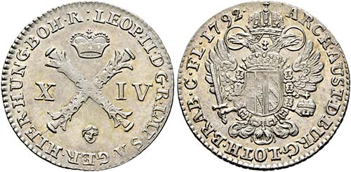 Leopold II. 1790-1792 - XIV Liards ... 