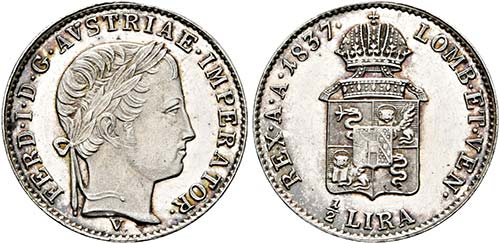 Ferdinand I. 1835-1848 - 1/2 Lira ... 