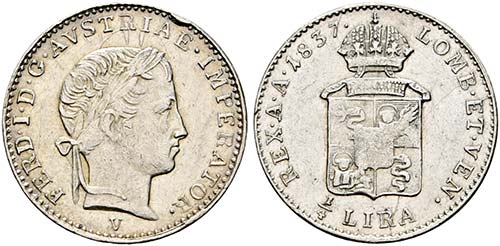 Ferdinand I. 1835-1848 - 1/4 Lira ... 