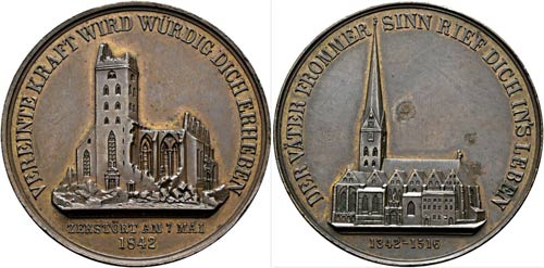 Hamburg - AE-Medaille (44mm) 1842 ... 