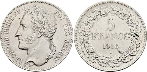 Leopold I. 1831-1865 - 5 Francs ... 