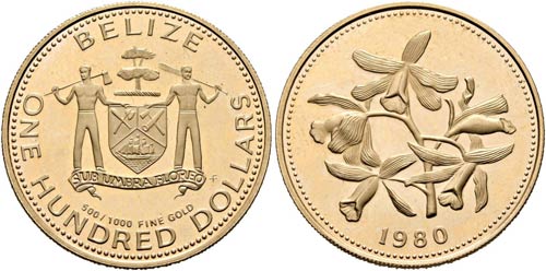 BELIZE - 100 Dollars 1980 (3,20g ... 