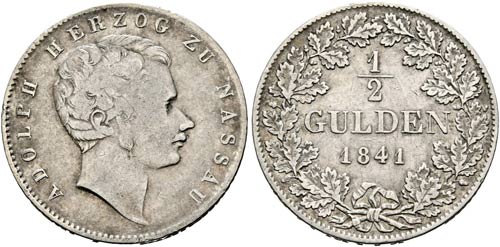 Adolf 1839-1866 - 1/2 Gulden 1841  ... 