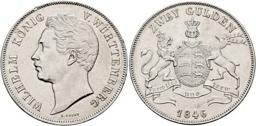Wilhelm I. 1816-1864 - 2 Gulden ... 