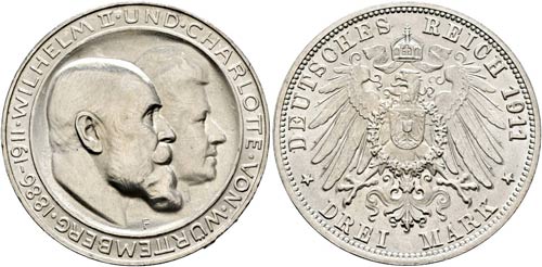 Wilhelm II. 1891-1918 - 3 Mark ... 
