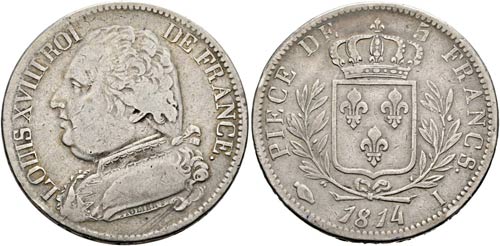 Ludwig XVIII. 1814-1824 - 5 Francs ... 