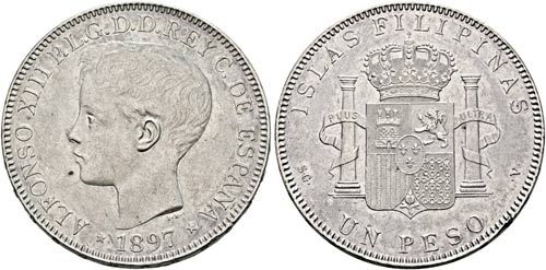 PHILIPPINEN - 1 Peso 1897 SGV  ... 