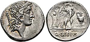(D)   Q. Cassius Longinus.  Denarius (3,97 ... 
