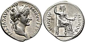 (D)   Tiberius (14-37).  Denarius (3,69 g), ... 