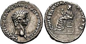 (D)   Claudius (41-54).  Denarius (3,66 g), ... 
