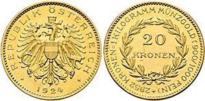 (B)   1. Republik 1918-1938.  20 Kronen ... 