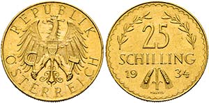 (B)   1. Republik 1918-1938.  25 Schilling ... 