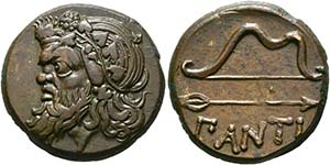 (D)   THRACIA.  Pantikapaion.  Bronze (14,21 ... 